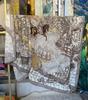 Mulberry silk 111 silk wool large square scarf collection hand-curled high-end gift silk scarf women's autumn shawl
