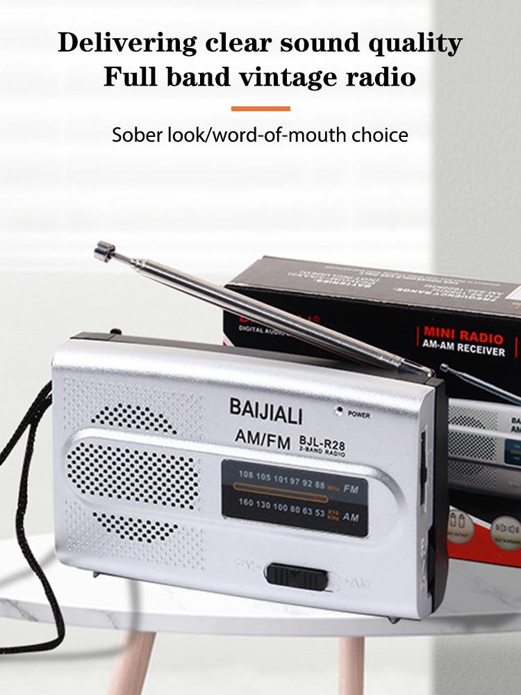 Digital Retro Radios Portable Handheld Full-range Receiver Radio Memory Function Battery Powered Built-In Speaker for Old People