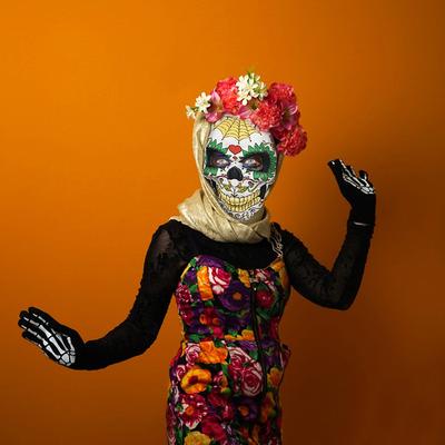 Straszna maska z nadrukiem czaszki Maska Meksykański Dzień Zmarłych Maska na kostium Halloween Maska na maskaradę Halloween Kostium Kości Akcesoria
