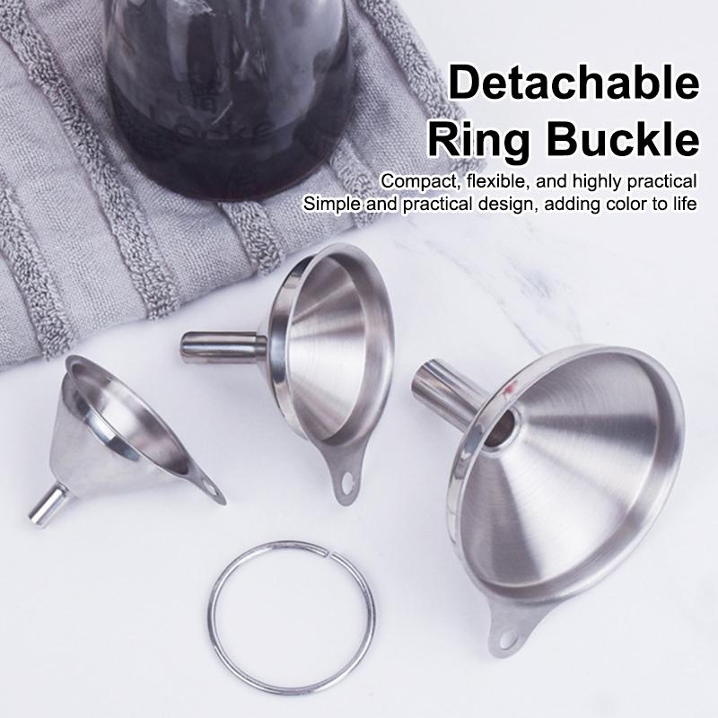 Stainless Steel Kitchen Funnels Set Food Grade Metal Funnels For Filling Bottles Small Funnels For Essential Oil Spices
