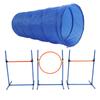 Dog Agility Training Equipment Collapsible Tunnel Jump Ring Poles Dog Obstacle Training Kit for Yard Outdoor