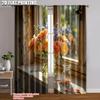 2pc    Window Drapes Flowers and Plant Polyester  Without Electricity Holiday Decorations Suitable for Home & Party Decoration