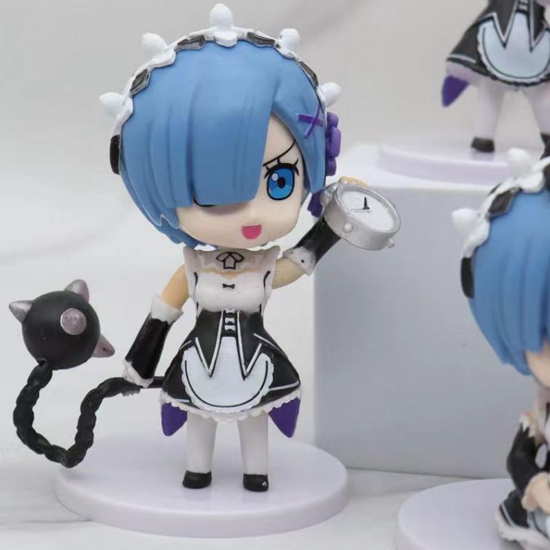 Anime Re:ZERO Kawaii girl Pajamas Figure Rem Cute Figurine Chair PVC Collection Model Toys For Birthday Gift