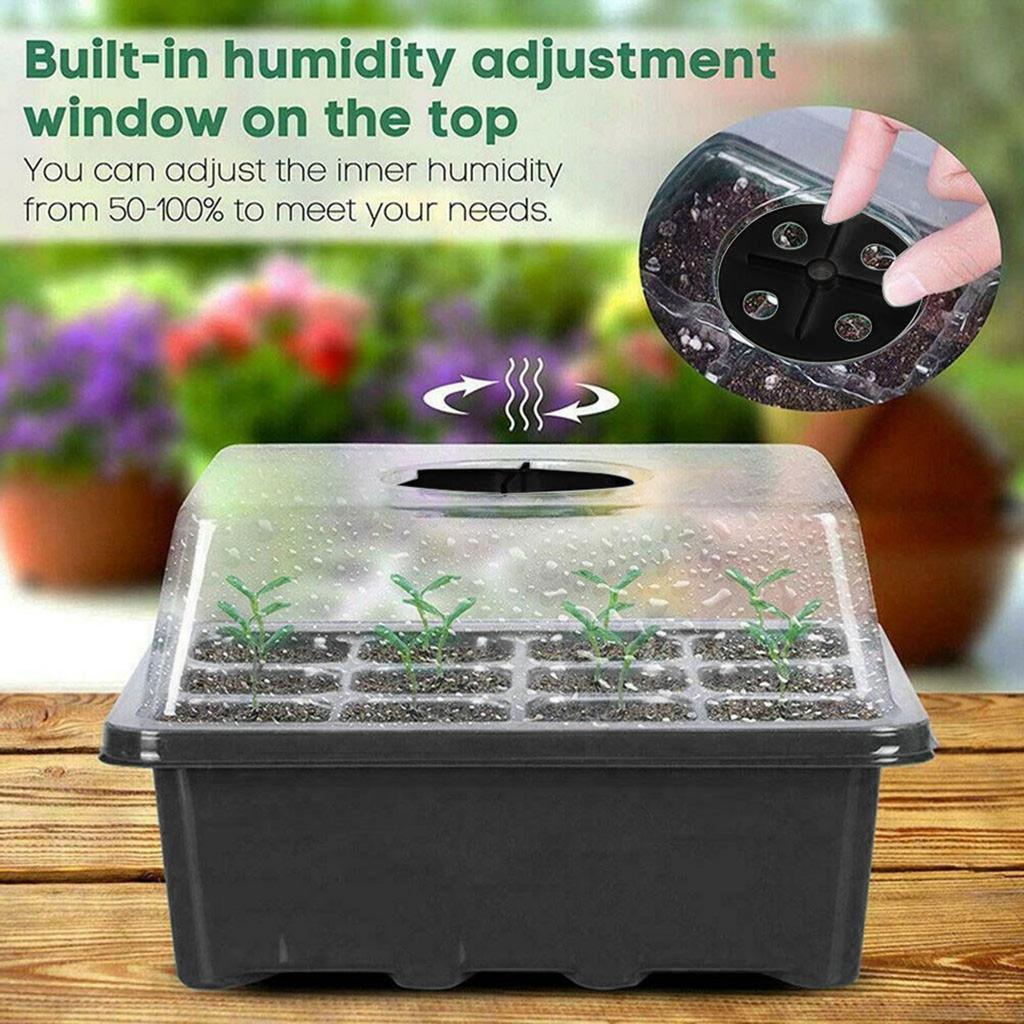 12 Hole Plant Seed Grows Box Nursery Seedling Garden Yard Tray