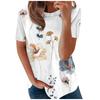 Blumenmuster 3D-Druck T-Shirts Damen Sommer Rundhals Kurzarm T-Shirt Y2k Harajuku Tees Streetwear Oberteil Damenbekleidung