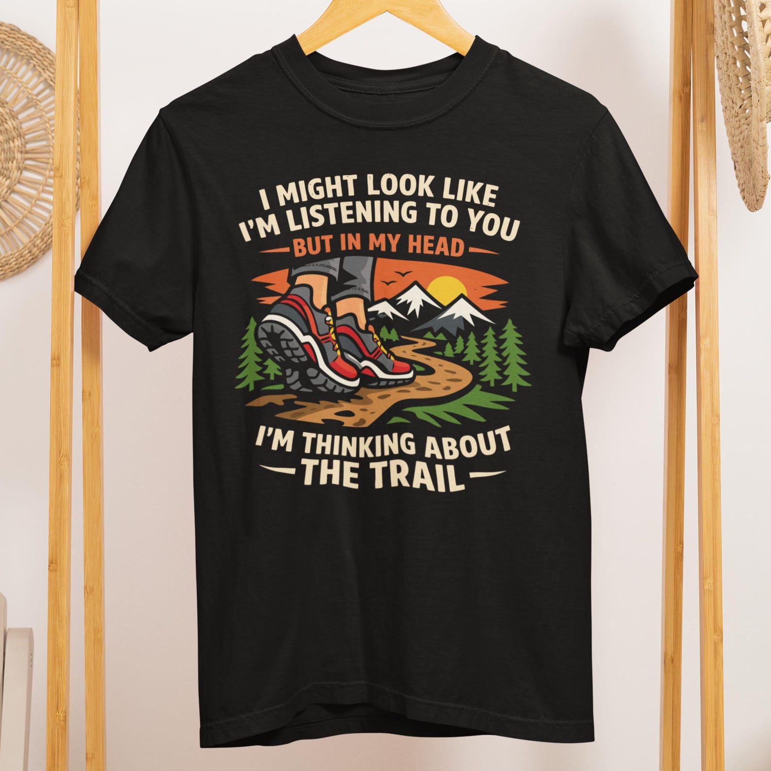 Trail Running T-Shirt: Thinking About the Trail Graphic Tee XL