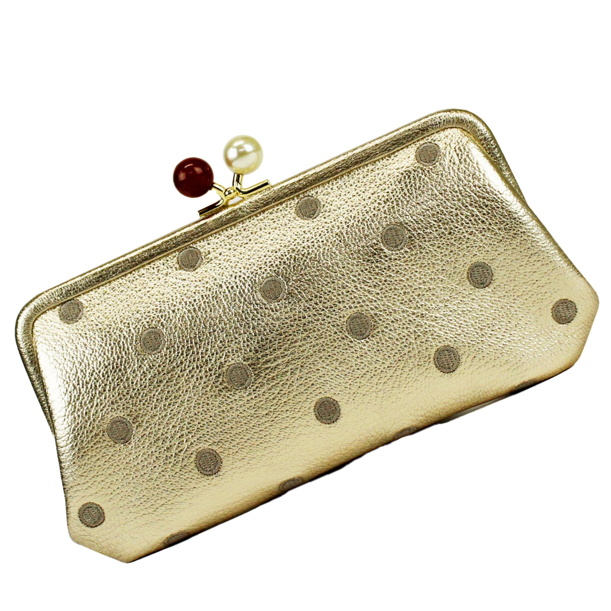 Почему (Почему) Длинный кошелек, Козья кожа, Женский, Натуральная кожа, Милый, Большая вместимость, Популярный, Зеленый, Название бренда, 08-06-03561 (Золотая Точка)