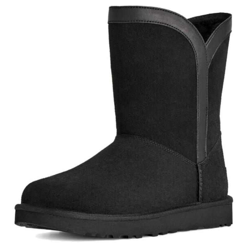UGG Classic Novelty Short Mid Calf Snow Boots Women's Black Sneakers 1174515-BLK