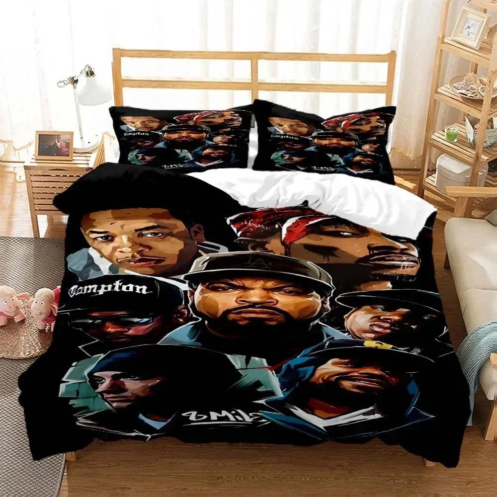 Hip Hop Rapper Bedding Set Printed With Pillowcase Duvet Cover Soft Queen King Size Bedclothes Home Personal Style