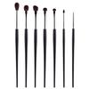 7-Piece Wool Makeup Brush Set for Eyes: Eyeshadow, Blending, Under-Eye, Eyeliner, Detailing.