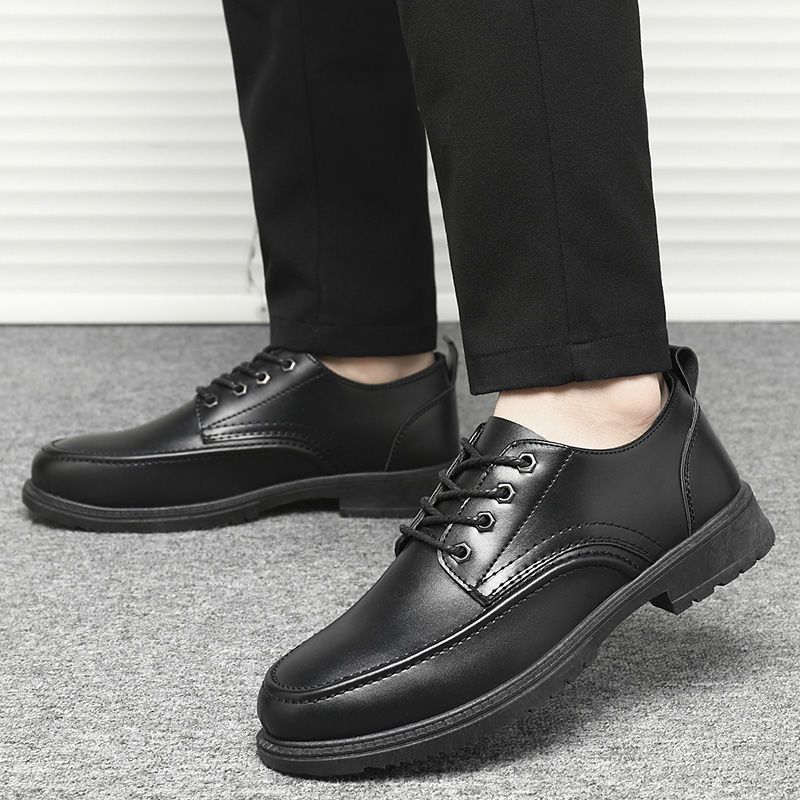 Business Men's Leather Dress Shoes Brogue FlatMale Casual Formal Shoe Black Summer Sale Footwear Offer Size 45 New In Cowhide