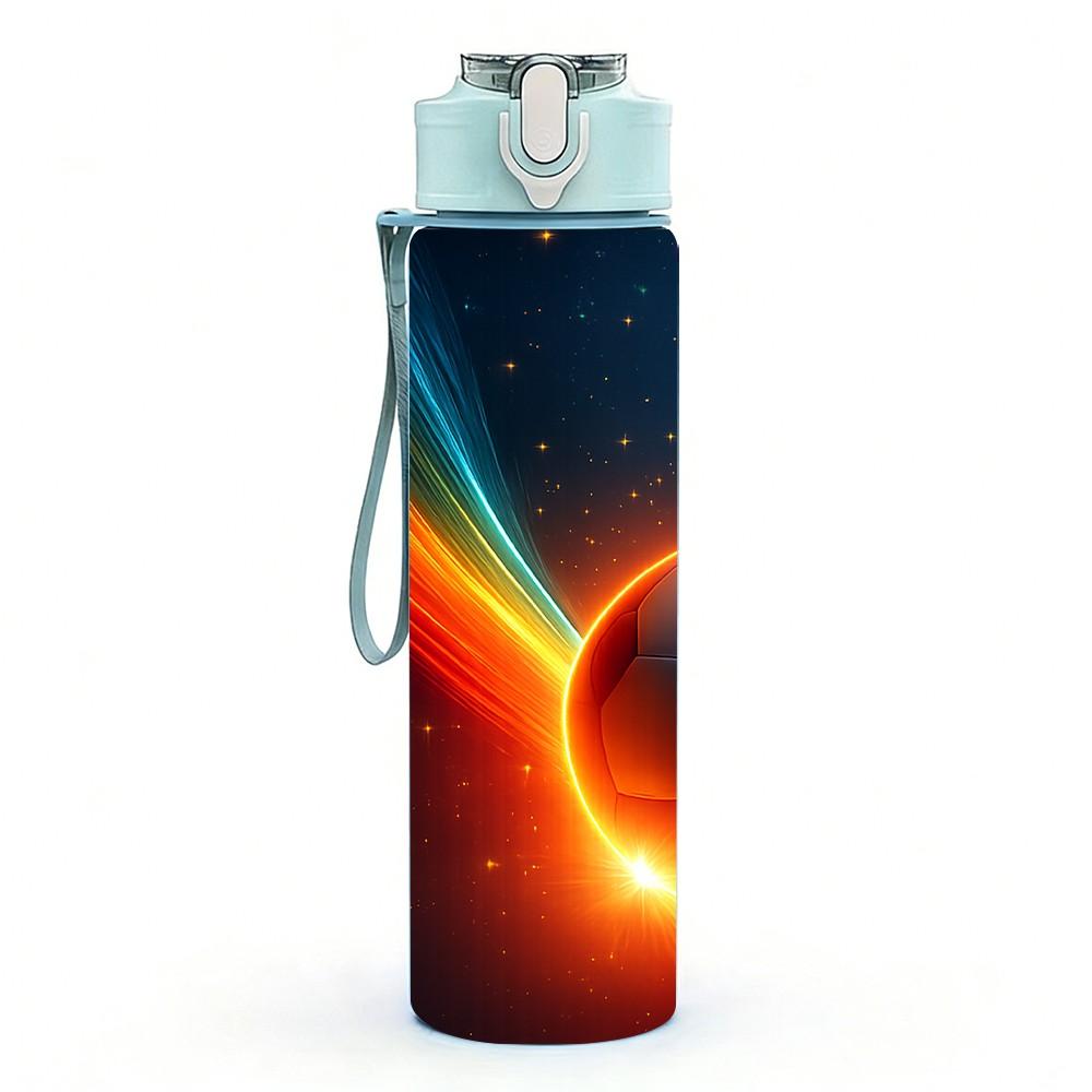 1PC Space Planet Comet Cosmic Print 750ml Color Plastic Sports Water Bottle Leakproof Flip Straw Lid Suitable for Sports Office Home Use