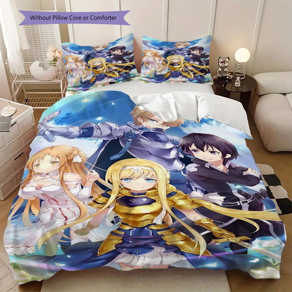 Sword Art Online Soft and Comfortable Duvet Cover, Children's Bedding Set Gift, Extra Large Size, Various Sizes Available LXR87