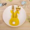 Decorative Fork Spoon Pouch 4 Pcs Easter Bunny Cutlery Holders Felt Tableware Bags Cute Rabbit Utensil Holiday Party Supplies Sleeve Spring