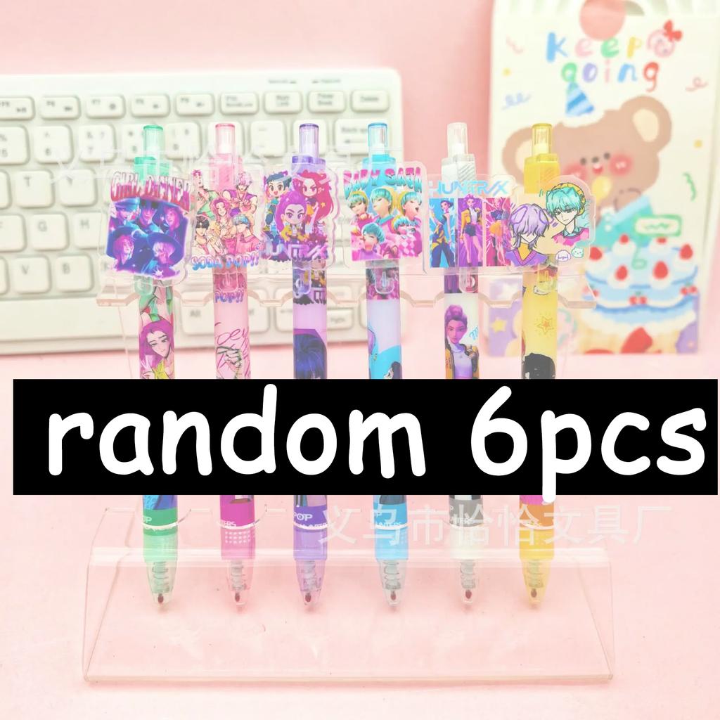 Kpop Loveci démonů 0,5mm Gelová pera Studenti Kawaii Psací potřeby Kreslené Deriváty Periferie Školní Zkouškový Pen Psaní Malování