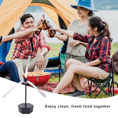 Fliegenabweisender Ventilator mit reflektierenden, sicheren Flügeln, tragbar, geräuschlos, weit verbreitet, für Picknick, Grillparty, tragbarer Tisch-Fliegenventilator