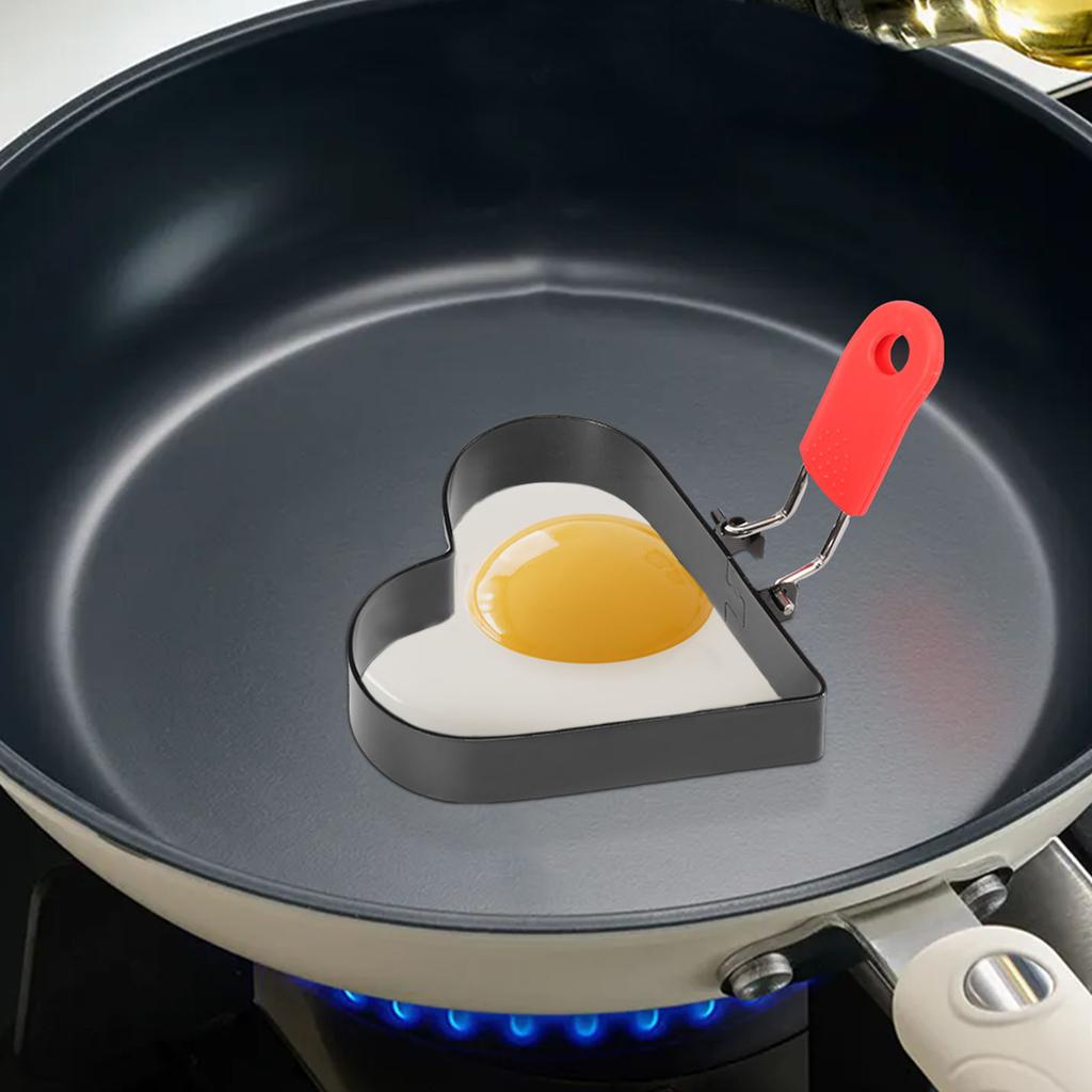 Egg Rings Stainless Steel Egg Molds for Frying Round Egg Cooker Ring Oil Brushfor Griddle Breakfast Cooking Fried Egg Rings
