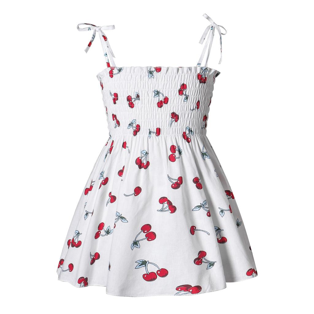 Leichtes Sommerkleid mit Blumenmuster und Spaghettiträgern für Mädchen