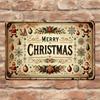 Vintage Santa Claus Metal Tin Sign Wall Art Christmas Rustic Holiday Decor Indoor Outdoor 11.9x7.9 Inch 2D Flat