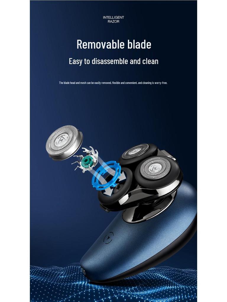 2025 Triple-Head USB Rechargeable Washable Shaver with Flip-Top & Large Capacity Battery