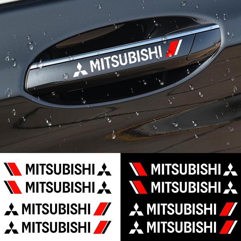 Car Styling Door Handle Reflective Stickers Vinyl Decoration For Mitsubishi Mirage G4 DV5