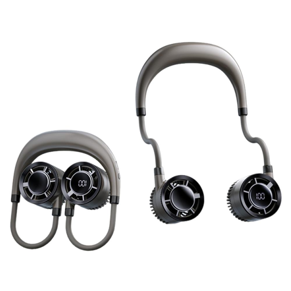 360° Bendable Hanging Neck Fan 4 Speeds Adjustable Wearable Neckband Fan Neck Belt Cooler Gym