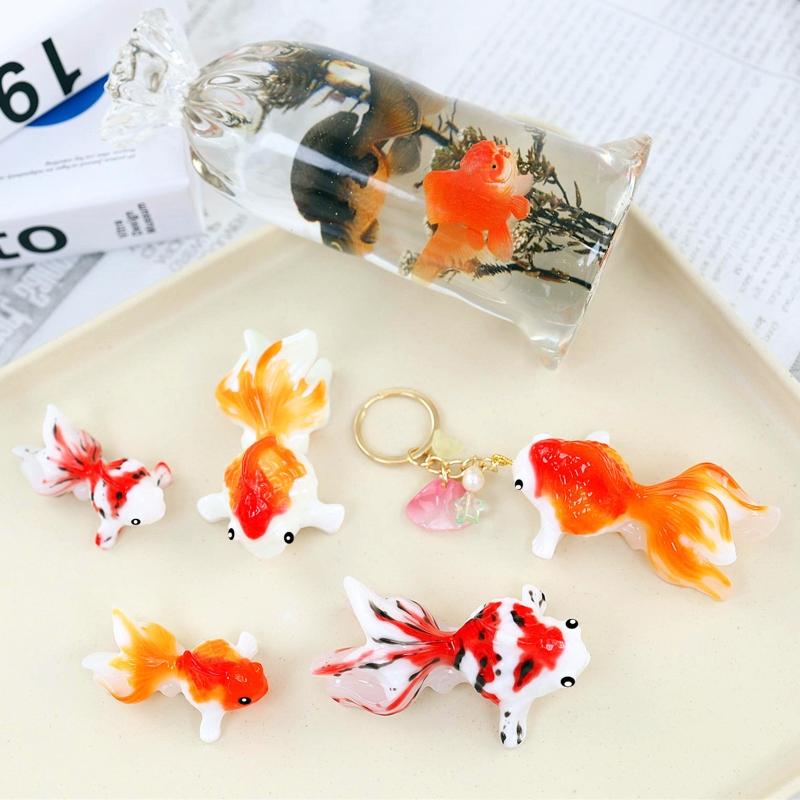 2Pcs Silicone Keychain Pendant Mold 3D Goldfish Silicone Keychain Mold Jewelry Pendant Resin Epoxy Mold Casting DIY