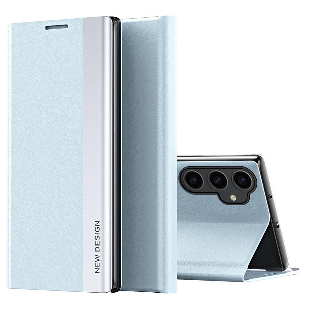 For Samsung Galaxy S23 FE PU Leather+PC Electroplating Phone Cover Drop Protection Stand Case