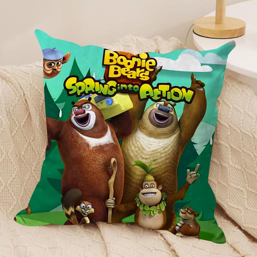 

BBoonie BBears Cushion Cover Soft Plush Fabric DoubleSided Printed Sofa Cushion Cover for All Seasons Home Decor Gift 30x30cm