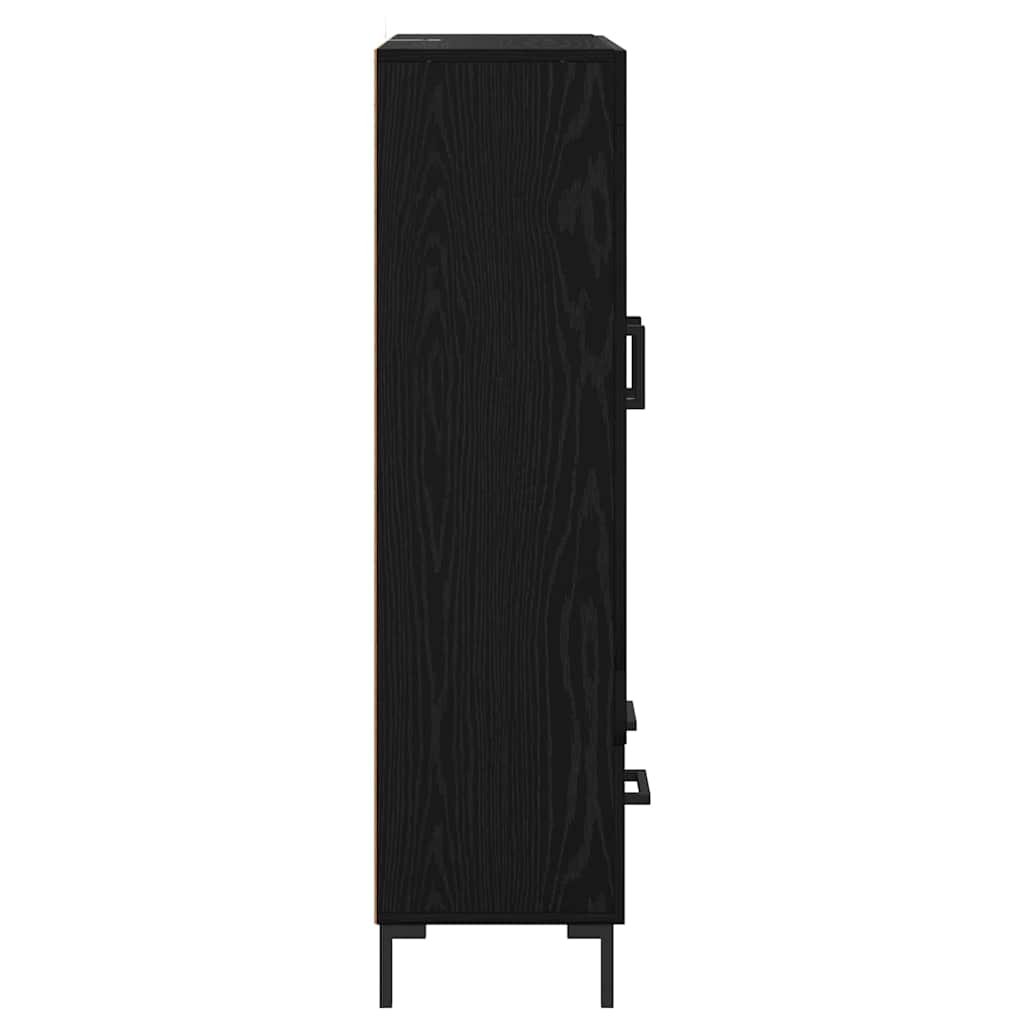 Highboard Black Oak Effect 69.5 x 31 x 115 cm Particle Board