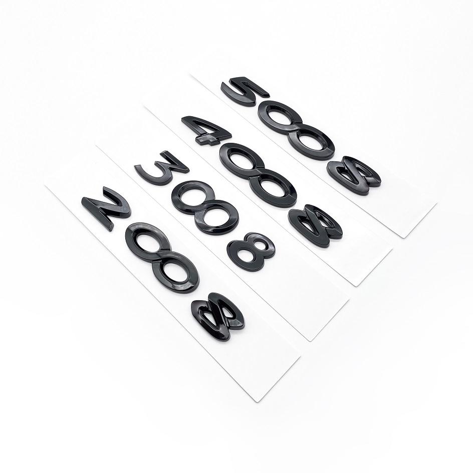 2026 Hot Car Sticker New Car Exterior Decoration Badge Stickers ABS 3D Chrome Black Letters Nameplate Emblem For Peugeot 2008 30