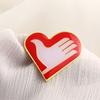 Volunteer Heart Shaped Badge Pin Portable Heart Volunteer Pin Fashionable Badge for Social Work and Volunteering
