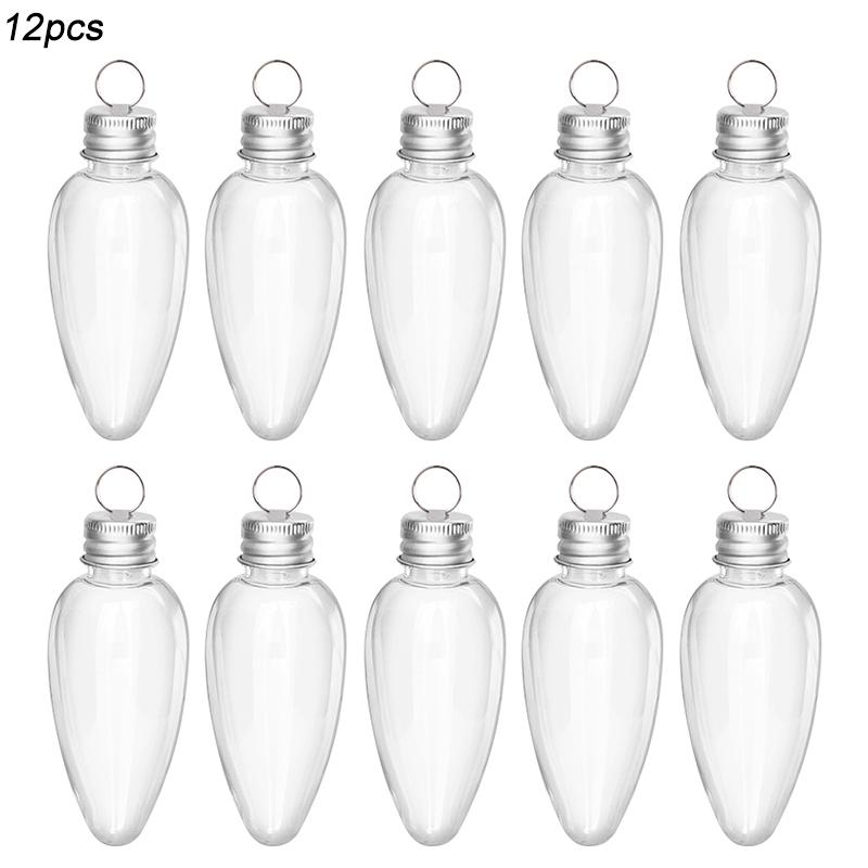 

12-36Pcs Clear Christmas Bulb Ball Ornaments Fillable Light Bulb Shape Xmas Tree Hanging Pendants DIY New Year Home Decoration