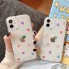 Rainbow love iphone11 mobile phone case anti-drop transparent 11 suitable for Apple 11promax  case 11 cross mirror