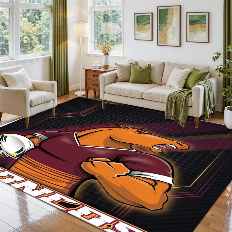 Brisbane Broncos Design Crystal Velvet Rug Soft Decorative Mat for Bedroom Entrance