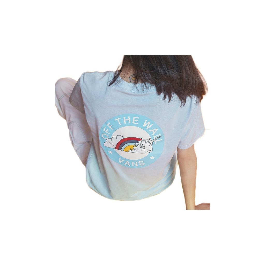 Vans Unicorn Print Short Sleeve T-Shirt Women Tops Light-Blue VN0A54IMUUU