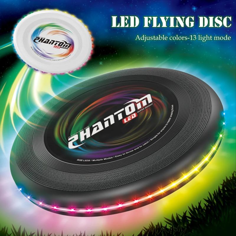 LED-Wurfscheibe, Nachtleuchtend Bunt Outdoor-Freizeitspielzeug Verschiedene Lichtwechsel Leicht und Lustig Sportspiel Geschenke