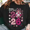 Happy New Year 2026 Crochet Yarn Design Digital Download Autumn and Winter Thermal Hoodie Long Sleeve Sweatshirt Adult Pullover