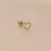 14K Dot Heart Piercing