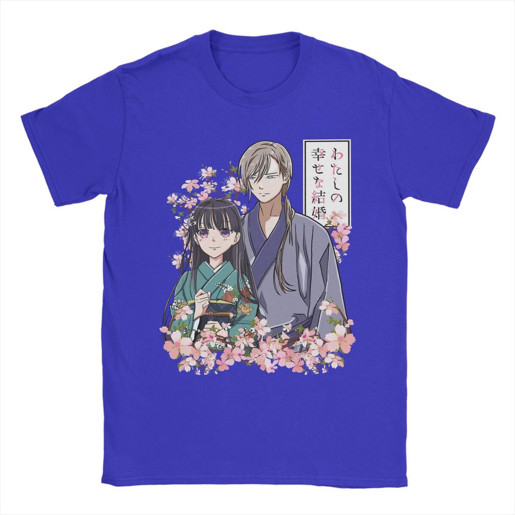 My Happy Marriage Anime Men T Shirts  Funny Tee Shirt Short Sleeve Round Collar T-Shirts Pure Cotton Adult Clothing