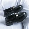 Men Creepers  Loafer Dress Elevator Shoes Height Increase Classic Green Patent Leather Thick Sole Platform Shoes Plus Size