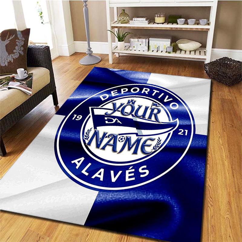 Deportivo Alaves Crest Custom Name Carpet Rug For Living Room Bedroom Home Sofa Decoration Kids Play Nonslip Floor Mat