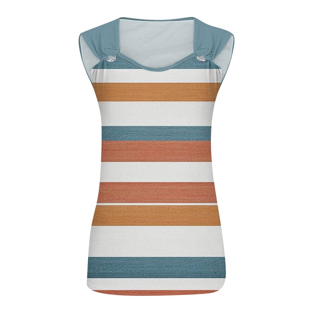 Womens Tank Top V Neck Basic Printed Casual Flowy Sleeveless Deep Side Cut Tops For Women