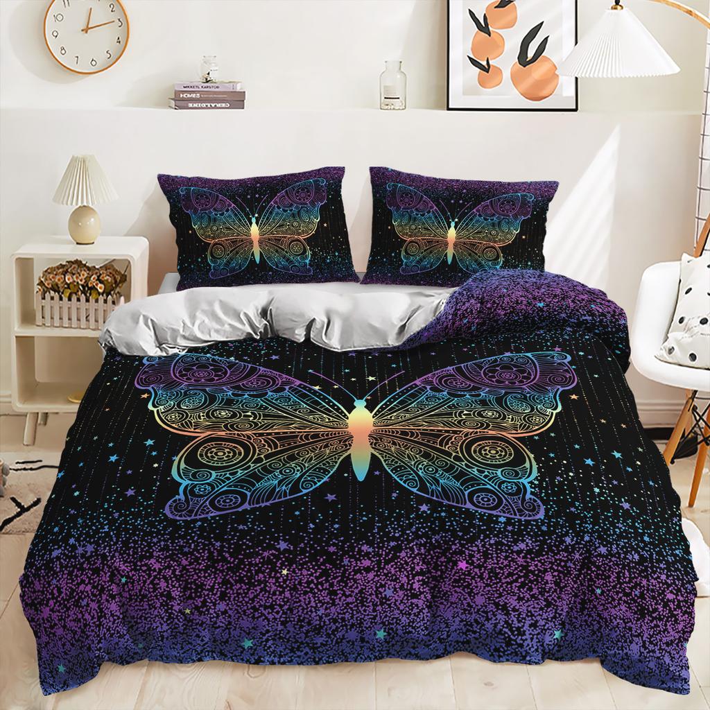 Three-Piece Quilt Cover Butterfly Bedding Digital Printing Kit
