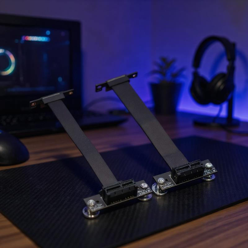 PCIE 3.0/4.0 X1 Riser Cable 90 Degree Right Angle PCIE Extension Cable Adapter PCIe Express Riser Card Ribbon Extender