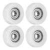 4 peças Guia de Rolamento de Esferas 5x25x9mm Blindado Duplo Rolamentos de Rolo POM Roda de Polia Plana para Acessórios de Ferragens para Móveis Branco