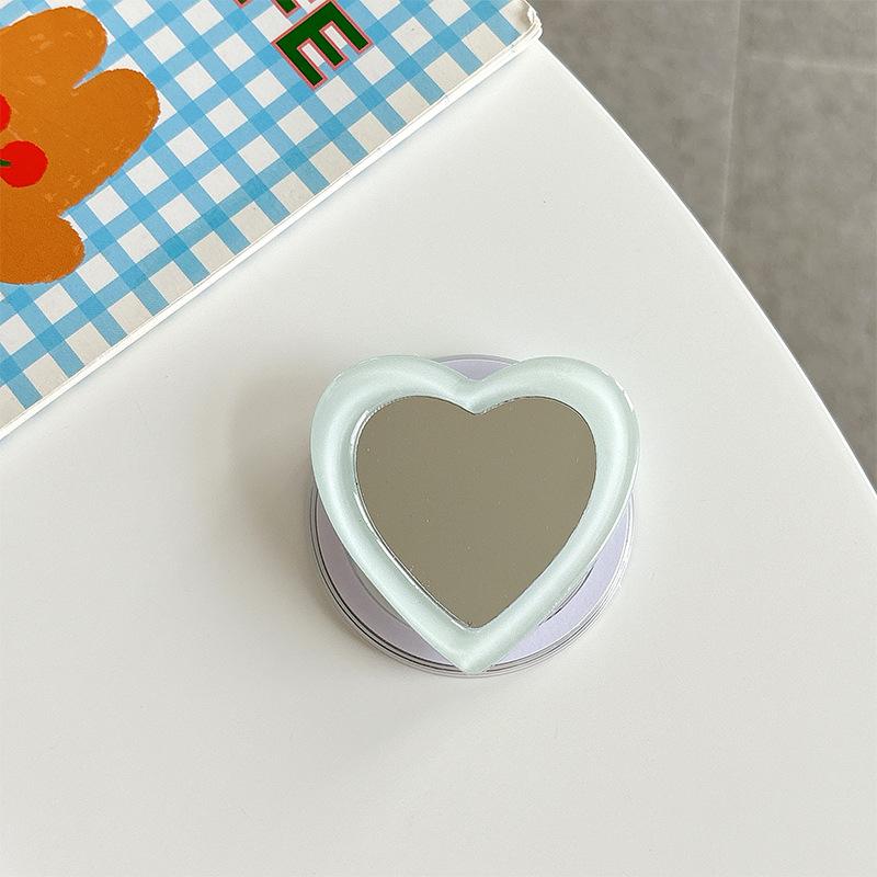 Solid Color Love Mirror Mobile Phone Holder Airbag Telescopic Folding Magnetic Suction Lazy Desktop Support Ring