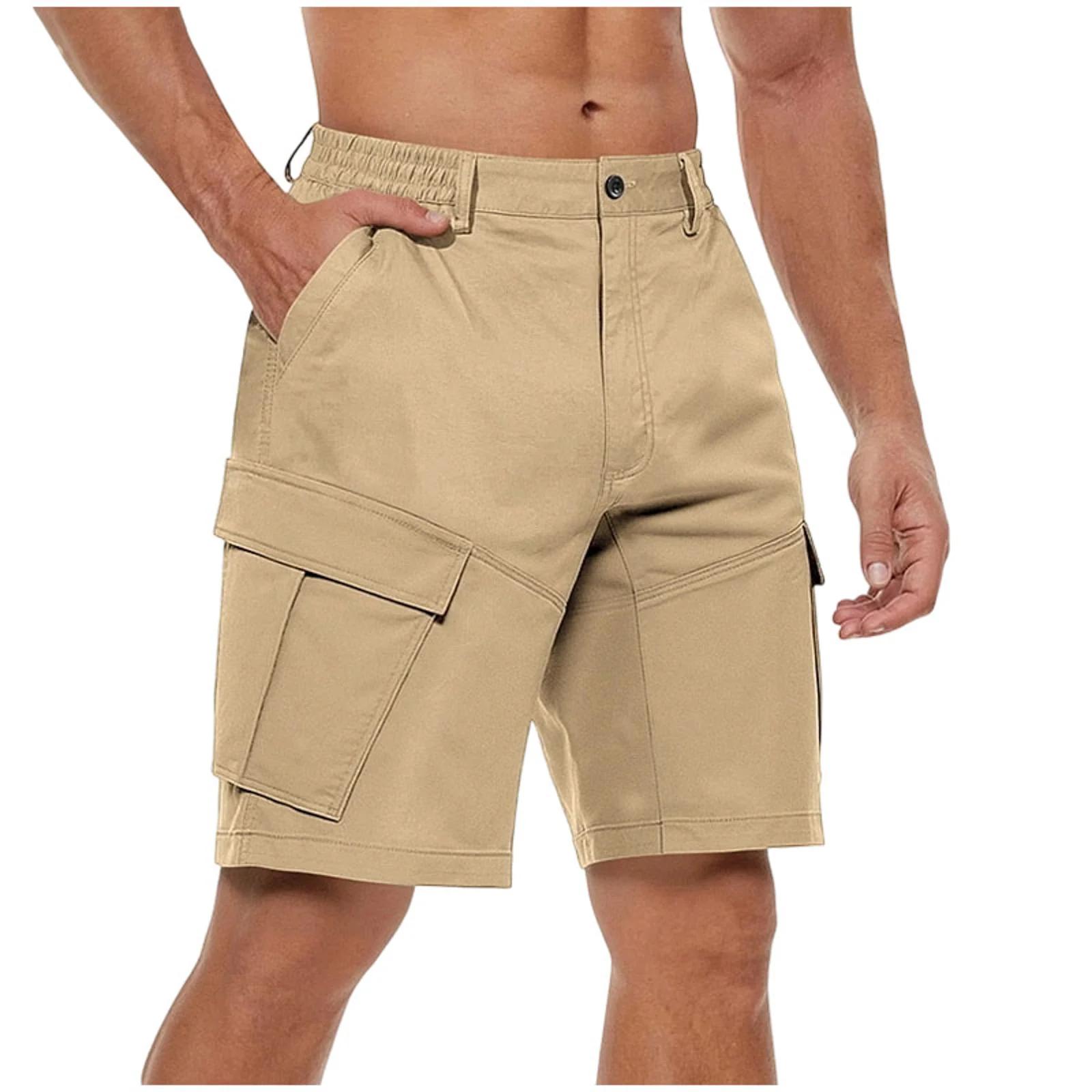 Men s Summer Breathable Loose Casual Fashion Multiple Pockets Cargo Shorts Men s Casual and Cargo Shorts M хаки