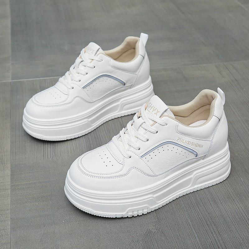 Popular Little White Shoes 2025 Spring and Autumn New Shoes Fashionable Versatile Thick Baseplate Shoes Casual Shoes Muffin Sports Shoes Women