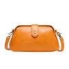 2025 Summer Women's Soft Leather Gold Shell Messenger Bag - Retro Style for Trendy Taiwanese Fashion